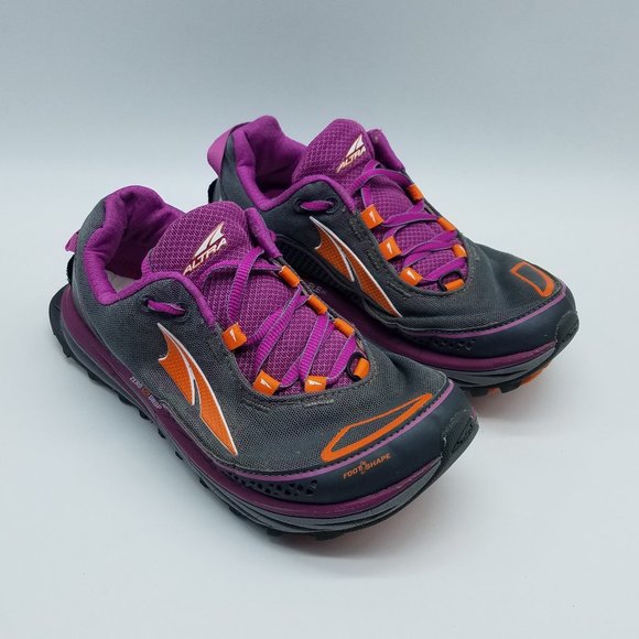 Altra Shoes - Altra Timp Women's Size 7 Zero Drop Trail Running Shoes Gray Purple Gaiter Trap